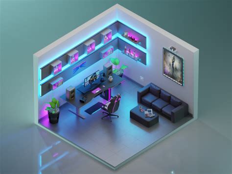 isometric 3d gaming room designer